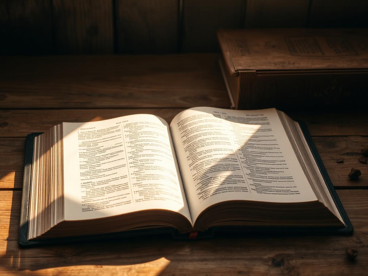 Open Bible with morning light